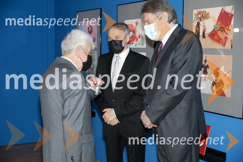 dr. Kajetan Gantar, akademik; dr. Jožef Muhovič, predsednik Upravnega odbora Prešernovega sklada;  ... Podelitev Prešernovih nagrad 2022