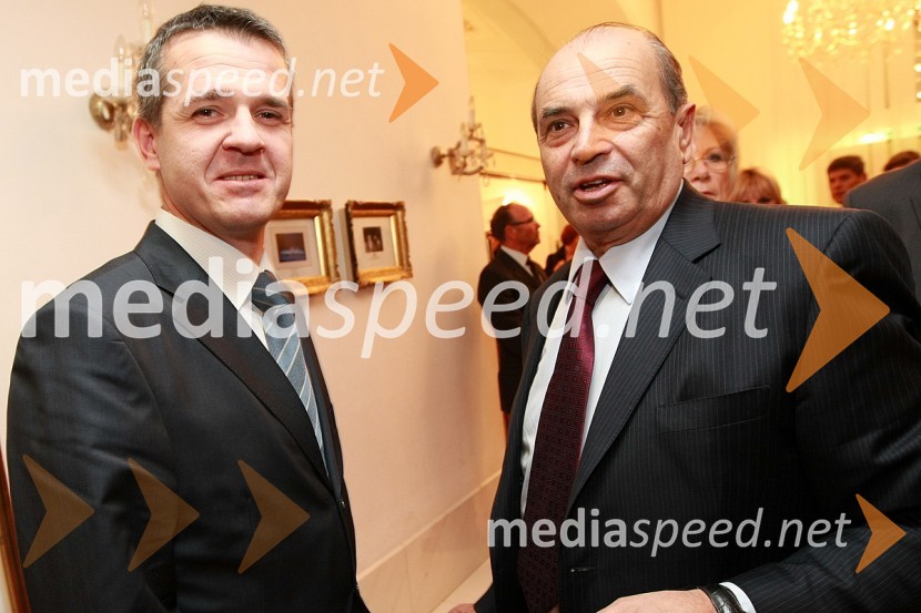 Uroš Skuhala, direktor časnika Večer in dr. Roman Glaser, generalni direktor Perutnine PtujLa Traviata, premiera opere v SNG Maribor