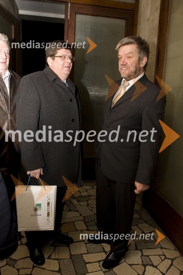 Franc Jurša, župan občine Ljutomer ter poslanec v državnem zboru in Marjan Dora, urednik Radia Murski val50 let Radia Murski val