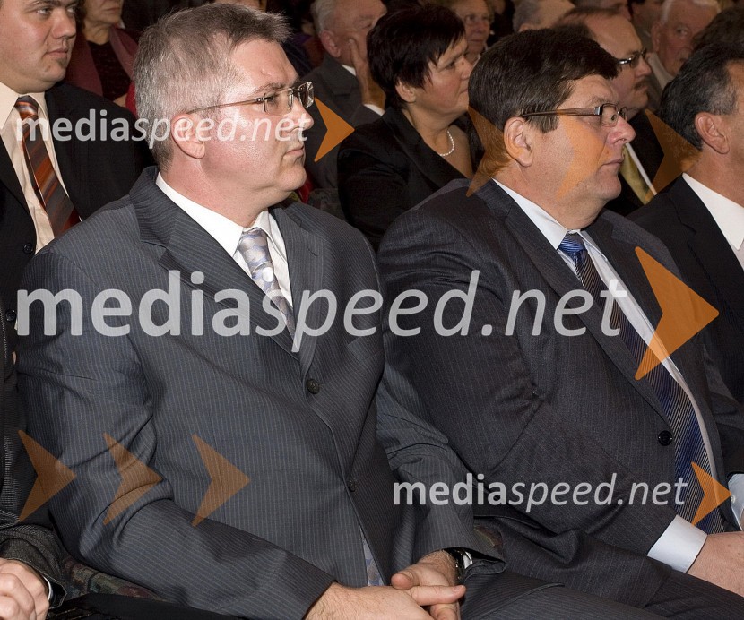 Anton Štihec, župan občine Murska Sobota in Franc Jurša, župan občine Ljutomer in poslanec v državnem zboru50 let Radia Murski val