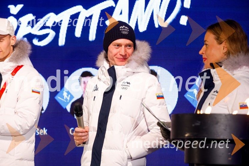  Anže Lanišek, smučarski skakalecSprejem olimpijcev  v Kranjski Gori