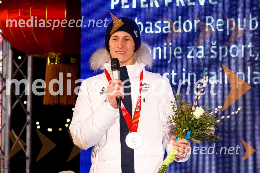  Peter Poles, televizijski voditeljSprejem olimpijcev  v Kranjski Gori
