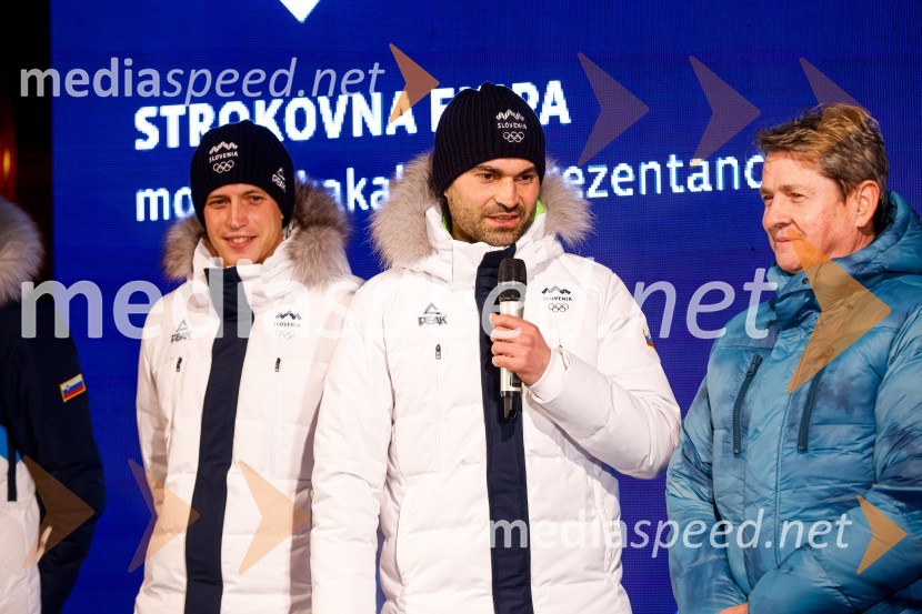  Robert Hrgota, trener slovenske skakalne reprezentanceSprejem olimpijcev  v Kranjski Gori