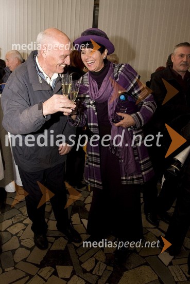 Ludvik Kramberger, dopisnik in Silva Vrbnjak, moderatorka na radiu Maxi50 let Radia Murski val