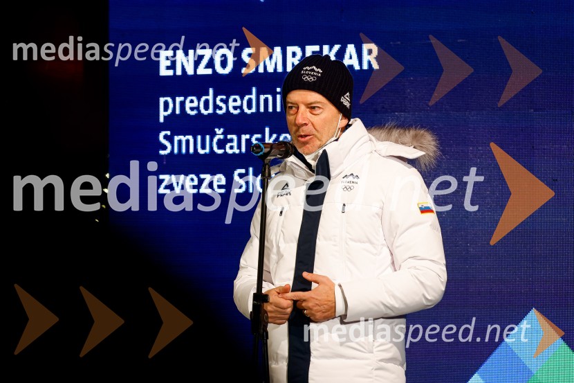  Enzo Smrekar, predsednik uprave Droge Kolinske in glavni direktor strateškega poslovnega področja v Atlantic Grupi, predsednik SZSSprejem olimpijcev  v Kranjski Gori