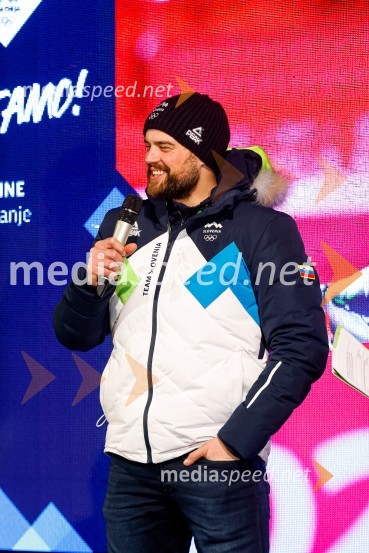  Boštjan Kline, smučarSprejem olimpijcev  v Kranjski Gori