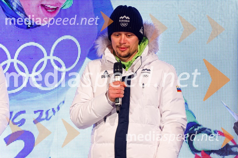  Miha Šimenc, smučarski tekač, SlovenijaSprejem olimpijcev  v Kranjski Gori