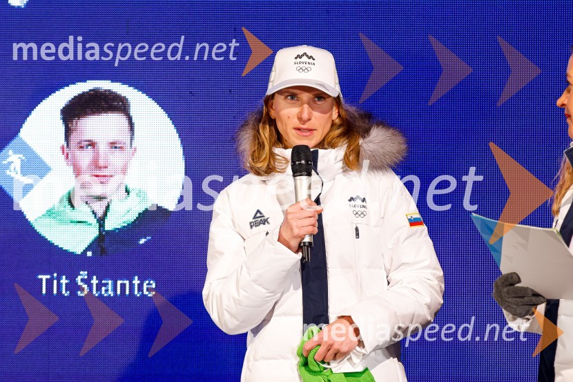  Urška Pribošič, deskarka prostega slogaSprejem olimpijcev  v Kranjski Gori