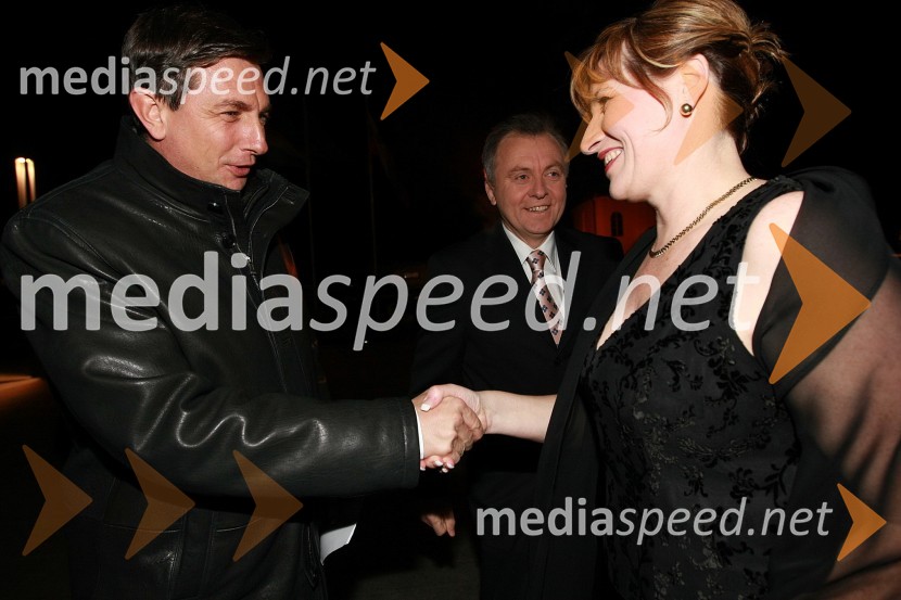 Borut Pahor, predsednik vlade RS in Helena Zver, pomočnica generalnega direktorja RTV Slovenija za madžarsko narodno skupnost50 let radia MMR in 30 let TV oddaje Hidak - mostovi