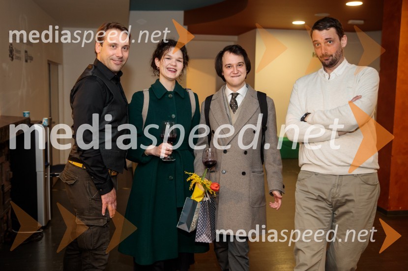  Rok Kunaver, igralec;  Tajda Lipicer, dramaturginja in kritičarka;  Martin Mlakar, igralec;  Jure Lajovic, igralecSkrivno društvo KRVZ v Lutkovnem gledališču Ljubljana