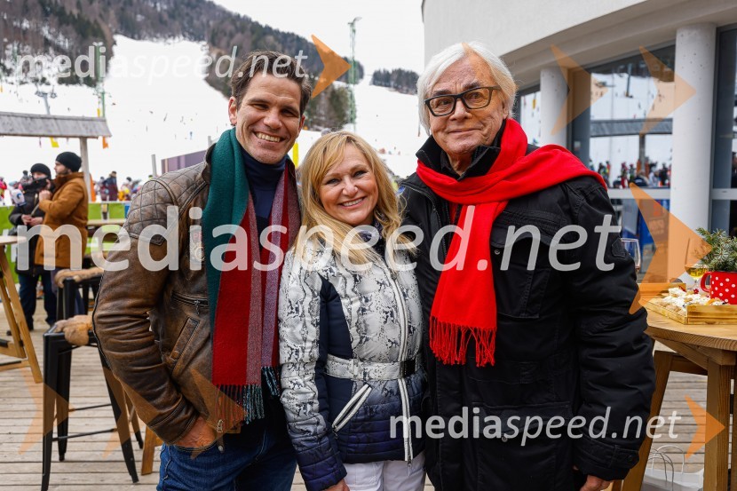  Jurij Batagelj, plesalec;  Nuša Derenda, pevka;  Lado  Leskovar, pevec in ambasador UnicefVIP smučanje z znanimi Slovenci