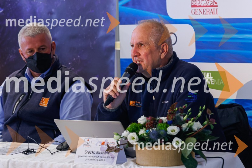  Gregor Benedik, predsednik organizacijskega komiteja Pokala Vitranc;  Srečko Medven, generalni sekretar pokala VitrancVIP smučanje z znanimi Slovenci