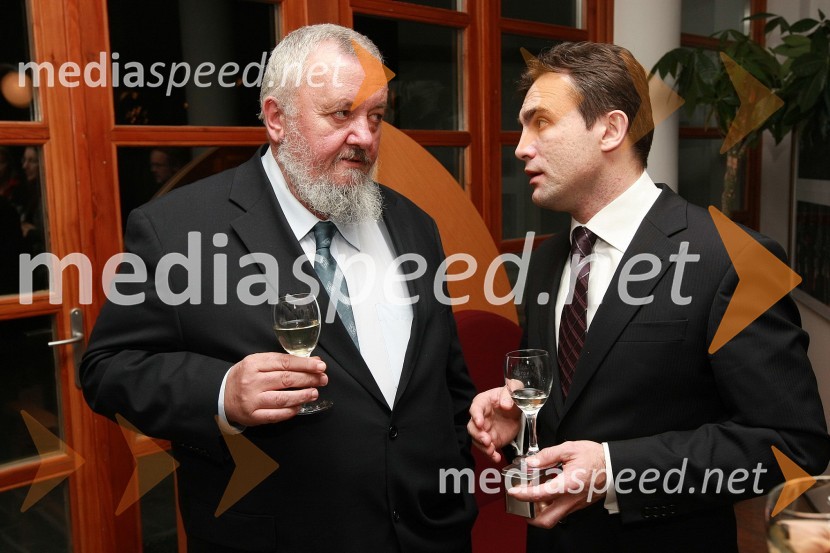 dr. Stane Granda, zgodovinar ter predsednik programskega sveta RTV Slovenija, Stanko Baluh, direktor Urada Vlade RS za narodnosti50 let radia MMR in 30 let TV oddaje Hidak - mostovi