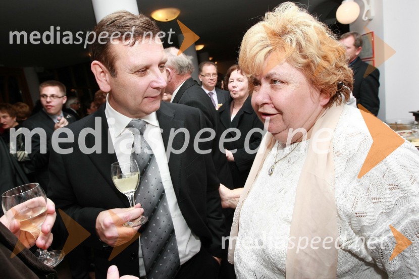 Anton Balažek, župan Lendave in Marija Pozsonec, nekdanja poslanka madžarske narodne skupnosti50 let radia MMR in 30 let TV oddaje Hidak - mostovi