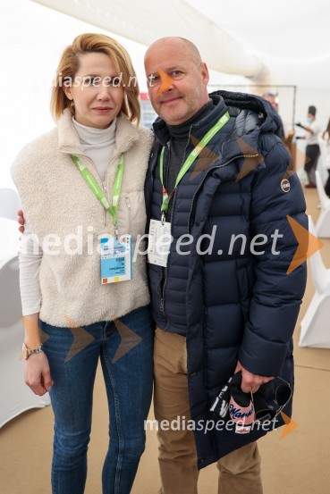  Natalija Cvetko, vodja projektov, Mediaspeed;  Leon Kramar, Puklavec Family Wines61. Pokal Vitranc, veleslalom sobota