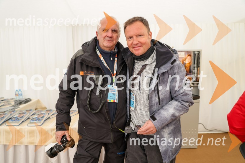  Srečko Medven, generalni sekretar pokala Vitranc;  Samo Pagon, vodja marketinga znamke Audi pri podjetju Porsche Slovenija d.o.o.61. Pokal Vitranc, veleslalom sobota