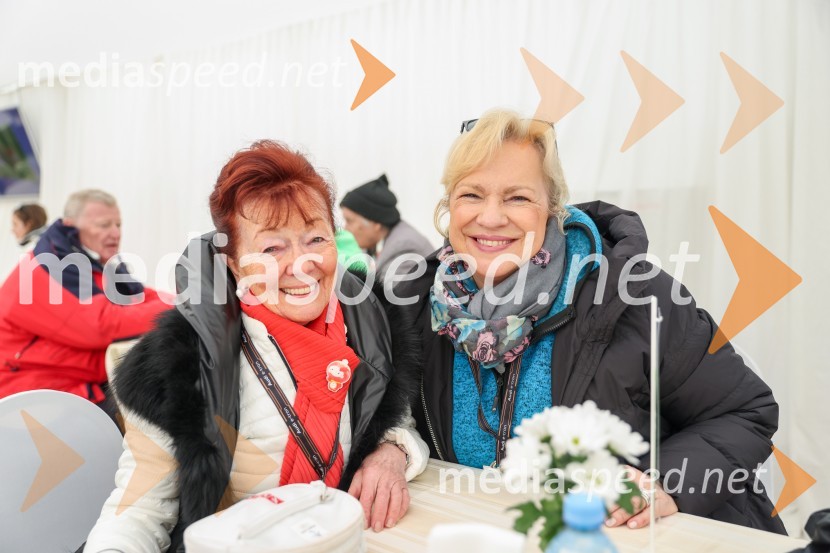  Tjaša Andree Prosenc, članica izvršnega odvora OKS, članica svetovnega predsedstva ICAS;  Sabrina Pečelin, vodja odnosov z javnostmi pri Porsche Slovenija d.o.o.61. Pokal Vitranc, veleslalom sobota