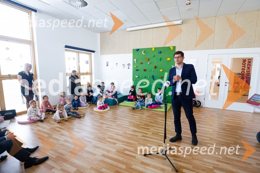  Matjaž Rakovec, župan Mestne občine KranjOdprtje novozgrajenega vrtca Biba v Bitnjah