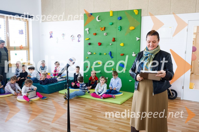  Urša Kejžar, v. d. ravnateljice Kranjskih vrtcevOdprtje novozgrajenega vrtca Biba v Bitnjah