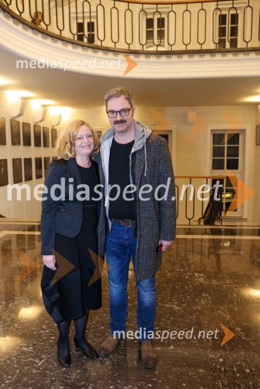 mag. Tina Kosi, upravnica SLG Celje;  Jurij  Zrnec, igralec30. Dnevi komedije, otvoritev v SLG Celje