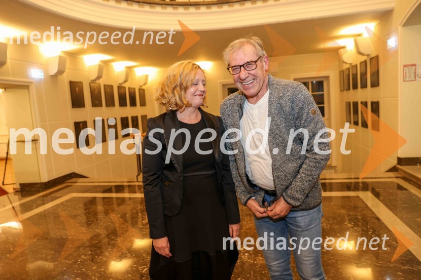 mag. Tina Kosi, upravnica SLG Celje;  Aleš Valič, igralec30. Dnevi komedije, otvoritev v SLG Celje