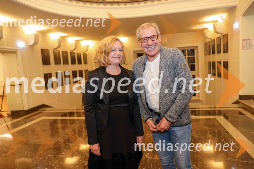 mag. Tina Kosi, upravnica SLG Celje;  Aleš Valič, igralec30. Dnevi komedije, otvoritev v SLG Celje