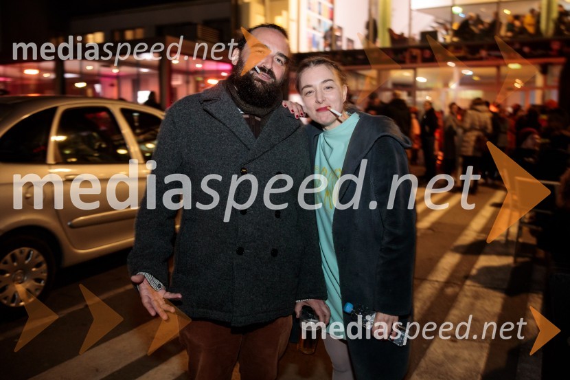   Jure Novak, režiser, direktor, Prešernovo gledališče Kranj;  Liza Marijina, igralkaPrasica, premiera filma Tijane Zinajić