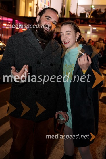   Jure Novak, režiser, direktor, Prešernovo gledališče Kranj;  Liza Marijina, igralkaPrasica, premiera filma Tijane Zinajić