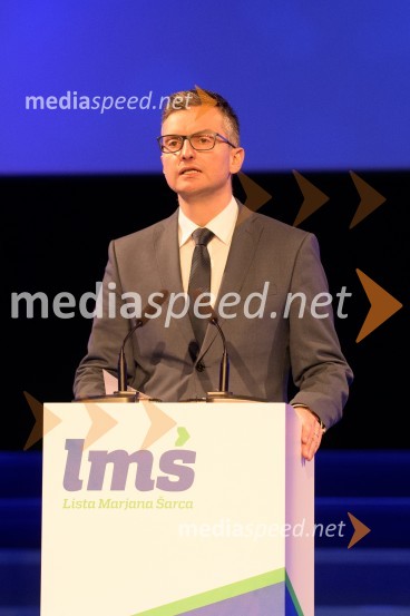  Marjan  Šarec, poslanec državnega zbora Republike SlovenijeLMŠ, kongres stranke v Mariboru