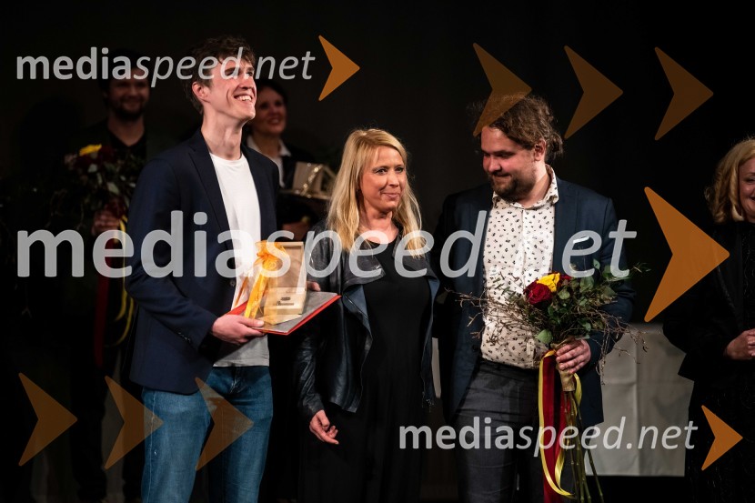  Urban Kuntarič, igralec;  Tatjana Doma, dramaturginja SLG Celje;  Luka Marcen, režiser30. Dnevi komedije, zaključek v SLG Celje