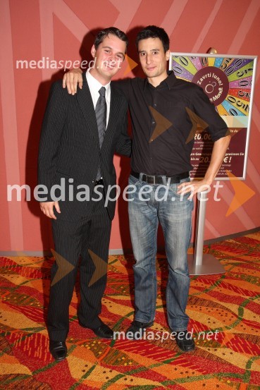 Ahac Pinter, direktor trženja in prodaje Hit Šentilj d.d in Miha Kranjc, novinar televizije RTSSeverina, koncert v Mondu