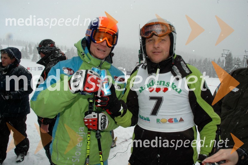 Bernard Vajdič, alpski smučar in Bogdan Plaznik, direktor tekmovanja v smučarskih skokih v Velenju in predsednik Smučarsko skakalnega kluba Velenje1. VIP CUP UNITUR 2008