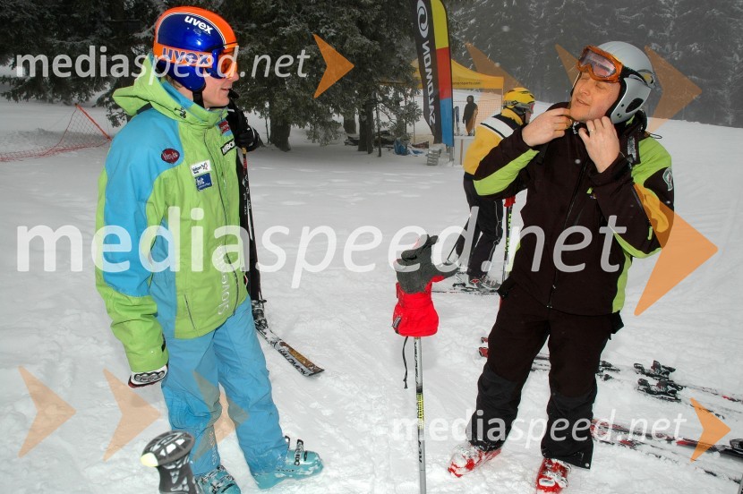Bernard Vajdič, alpski smučar in Bogdan Plaznik, direktor tekmovanja v smučarskih skokih v Velenju in predsednik Smučarsko skakalnega kluba Velenje1. VIP CUP UNITUR 2008