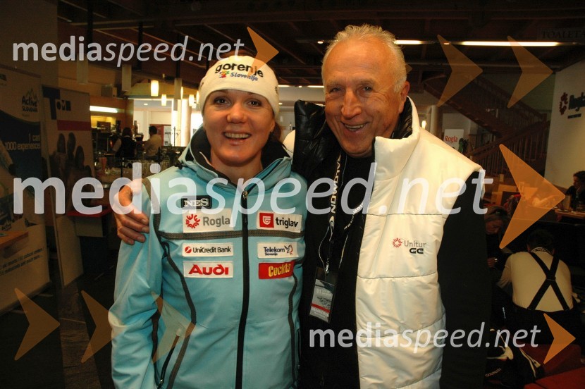 Petra Majdič, smučarska tekačica in Marjan Gaberšek, organizator1. VIP CUP UNITUR 2008