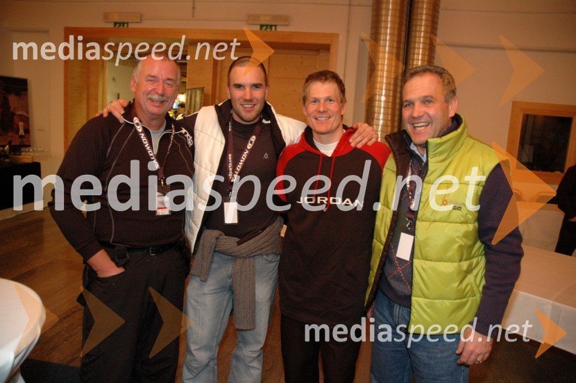 Milan Eff, kriminalist, Uroš Zupan, Bernard Vajdič, alpski smučar in Damjan Pintar, direktor podjetja Unitur1. VIP CUP UNITUR 2008