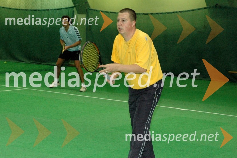 Andraž Hribar, pevec in Matjaž Grosman, učitelj tenisa1. VIP CUP UNITUR 2008