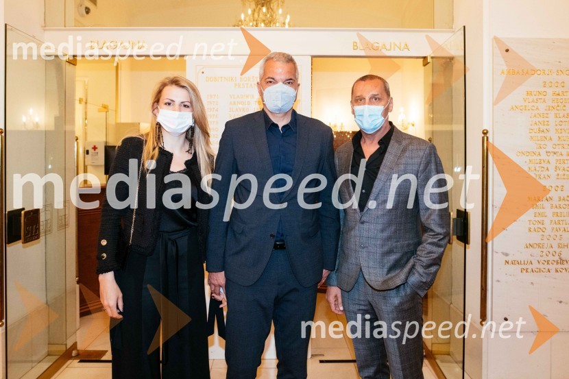  Katja Arsenovič, direktorica Rožmarin Hospitality Group;  Aleksander Saša Arsenovič, župan, Mestna občina Maribor;  Danilo Rošker, direktor SNG MariborSvatba & posvetitev pomladi, premiera baleta Edwarda Cluga