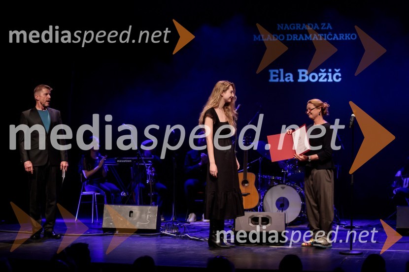  Borut  Veselko, igralec;  Ela Božič, dramaturginja;  Vesna  Jevnikar, igralkaSklepna slovesnost 52. tedna slovenske drame