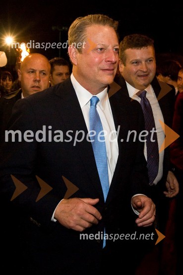Al Gore, nekdanji ameriški podpredsednik in dobitnik Nobelove nagrade za mir in Tomaž F. Lovše, direktor Diners ClubAl Gore v Sloveniji na zabavi Diners Black Card