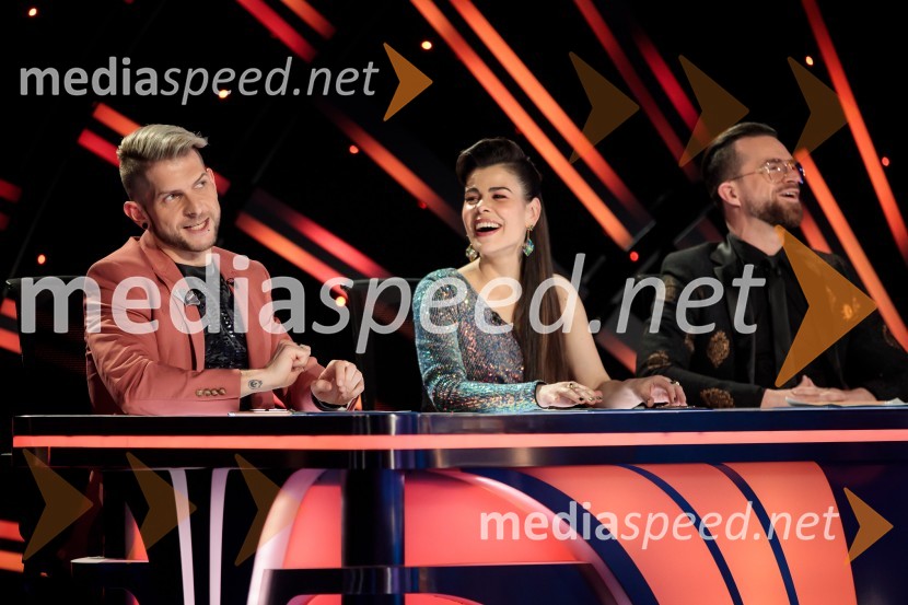  Klemen Bunderla, radijski voditelj, radio Aktual;  Ana Maria Mitić, stand up komičarka;  Andrej Škufca, štirikratni svetovni plesni prvak in plesni sodnikZnan obraz ima svoj glas, 6. oddaja