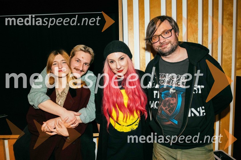  Vesna Messec, vizualna umetnica;  Tadej Kern, glasbenik;  Dijana Matković, pisateljica, prevajalka in urednica portala Disenz;  Aljoša Harlamov, urednik Cankarjeve založbeZakaj ne pišem, predstavitev knjige Dijane Matković