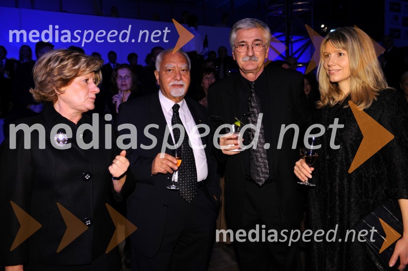 Samir Amarin in Petar Radović s spremljevalkamaAl Gore v Sloveniji na zabavi Diners Black Card