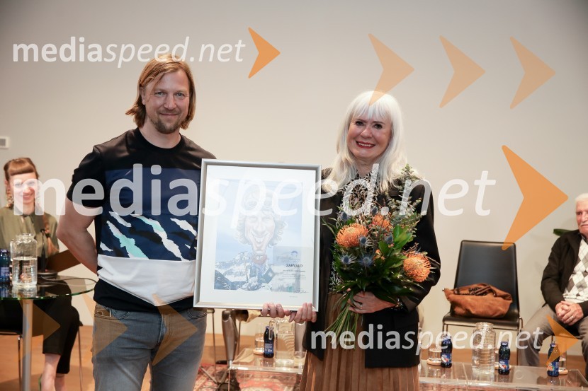  Primož Černilec, predsednik Planinskega društva Kranj ;  Mojca Zaplotnik JamnikAlpinistični dnevnik Nejca Zaplotnika, predstavitev knjige