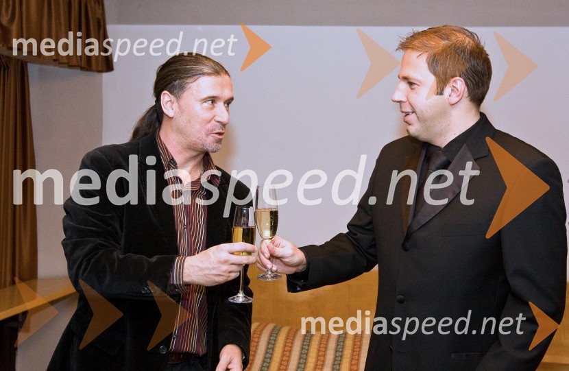 Goran Karan, hrvaški pevec in Damjan Musič, direktor Hotela in casinoja KongoHotel in Casino Kongo, zabava ob 5. rojstnem dnevu