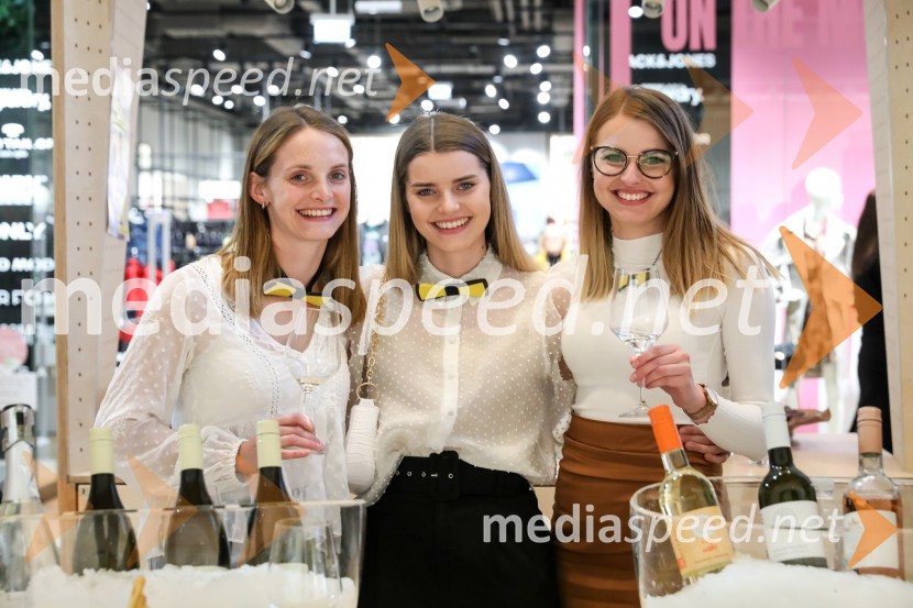  Špela Jarc, Vino Jarc;  Maruša Mukenauer, Vino Mukenauer;  Lucija Mukenauer, 19. svečinska vinska kraljicaPubeci v centru Aleja Ljubljana