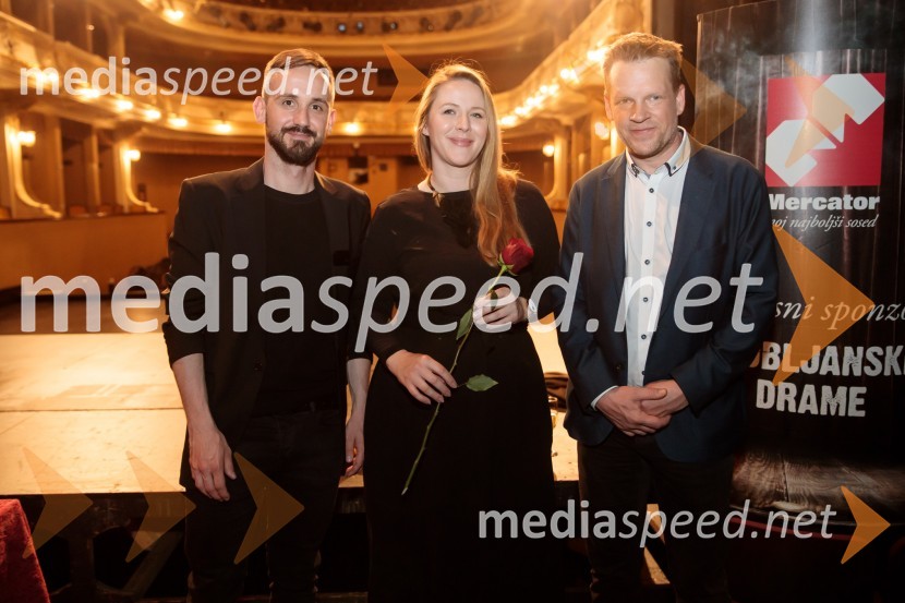  Jernej Pristov, vodja službe za odnose z javnostmi SNG Drama Ljubljana;  Barbara Svetek, vodja službe za marketing SNG Drama Ljubljana;  Luka Nabergoj, pomočnik v. d. ravnateljice SNG Drama LjubljanaMandićCirkus, premiera