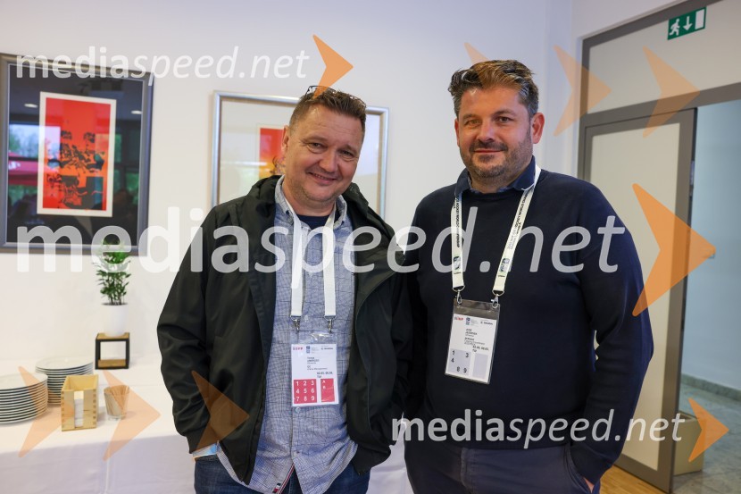  Tomaž Ambrožič, direktor, Sport media focus;  Luka Jezeršek, Hiša kulinarike JezeršekSlovenija - Madžarska, hokejska tekma, VIP