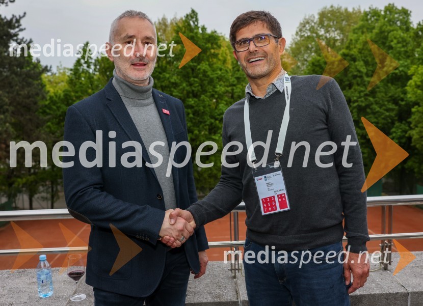  György Such, predsednik, Hokejska zveza Madžarske;  Matjaž Rakovec, predsednik Hokejske zveze SlovenijeSlovenija - Madžarska, hokejska tekma, VIP