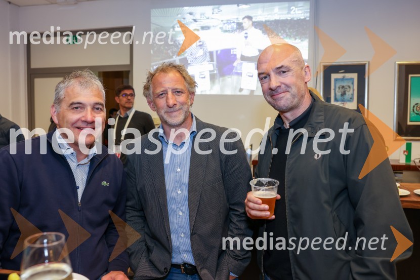  Roman Kolar, Šport Ljubljana;  Tomaž Vnuk, nekdanji hokejist;   Blaž Perko, generalni sekretar, OKSSlovenija - Madžarska, hokejska tekma, VIP