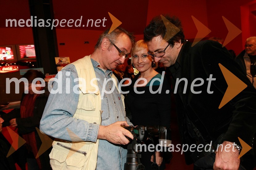 Vito Tofaj, fotograf, Tanja Ribič, igralka in Branko Đurić - Đuro, režiser ter igralecVampir z Gorjancev, predpremiera filma